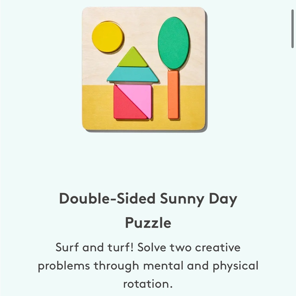 LOVEVERY Colorful Double Sided Shape Puzzle Learning Toy
